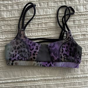 Super cute purple leopard print sports bra